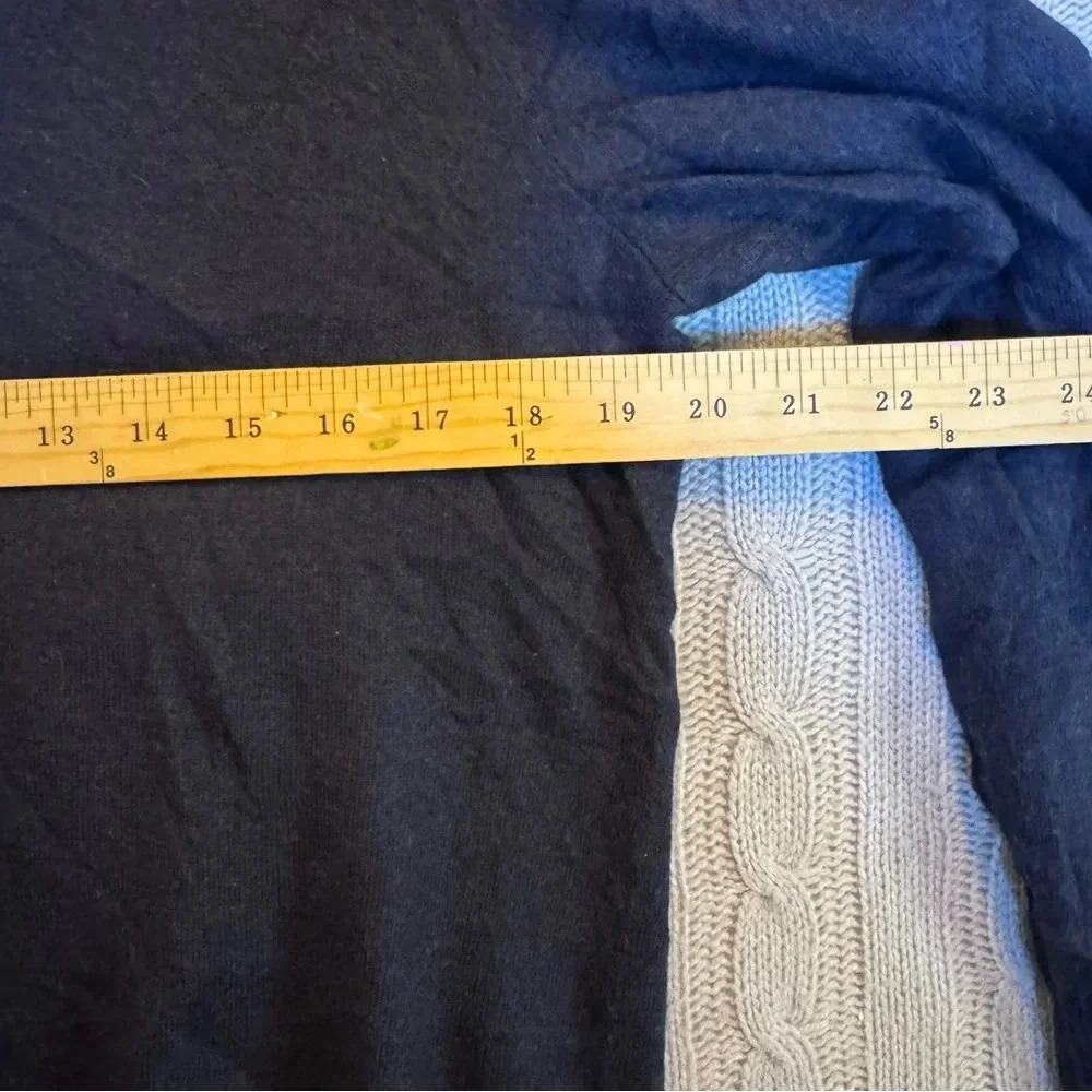Gap Sweater Mens Large 100% Extra Fine Merino Wool Navy Blue 1/4 Zip Long Sleeve - Picture 5 of 9